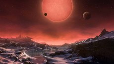 Umlecké ztvárnní solárního systému TRAPPIST-1