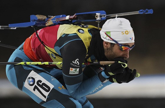 Martin Fourcade se sousted v zvod Svtovho pohru v Pchjongchangu.