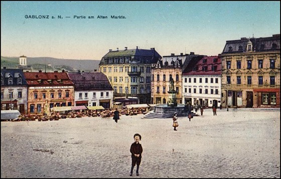 Původní podoba Jizery v Jablonci nad Nisou (nejvyšší dům uprostřed).