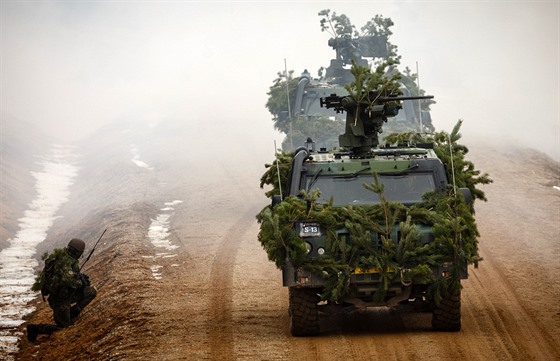 Cvi�ení ve vojenském prostoru Pabrade v Litv�.