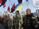 Ukrajintí veteráni si Kyjev pipomnli tetí výroí revoluce (20. února 2017)