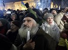 Demonstrace v Kyjev pi píleitosti tetího výroí revoluce (20. února 2017)