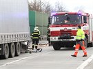 Na 124,5 kilometru dálnice D1 ve smru na Prahu narazil idi dodávky do...