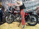 Motocykl Jawa 350 vystavený na Motosalonu 2017, který byl zahájen 2. bezna ve...