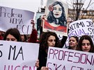 Protestní shromádní v kosovské Pritin