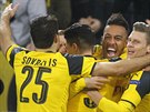 Gólová radost Borussie Dortmund po úvodním gólu proti Benfice Lisabon. V odvet...