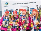 Eva Puskaríková, Jessica Jislová, Lucie Charvátová a Gabriela Koukalová po...