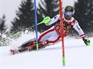 Marcel Hirscher ve slalomu v Kranjské Goe,