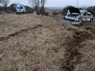 Ped obcí Peice se v úterý eln srazila dv auta. Zranno bylo celkem pt...