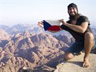 Dobrodruh z Hlu��na Pavel Klega na nejvy��� egyptsk� ho�e Mount Catherine...