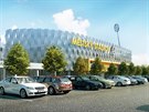 Vizualizace konečné podoby fotbalového stadionu v Hradci Králové