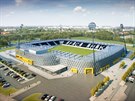 Vizualizace konen podoby fotbalovho stadionu v Hradci Krlov