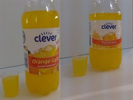 Clever pomerančová limonáda. Zjištěny rozdíly v barvě a chuti. Slovenský nápoj...