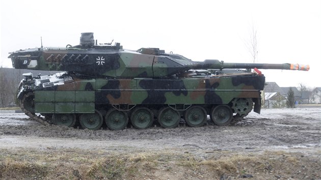 Německý tank Leopard v litevském Šeštokai (24. února 2017)