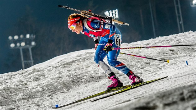 Gabriela Koukalov pi sprintu v Pchjongchangu.