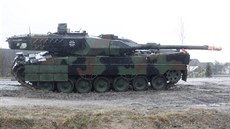 Nmecký tank Leopard v litevském etokai (24. února 2017)