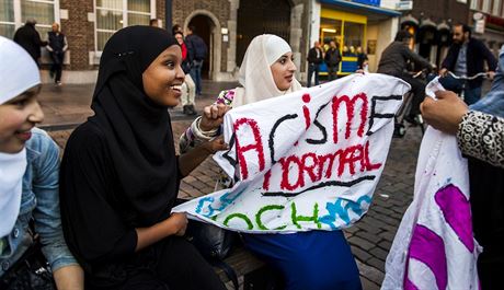 Protest proti stran PVV z roku 2014