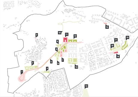 Nzorn mapka ukazujc umstn ji vyprojektovanch zmr, kter tvrci...