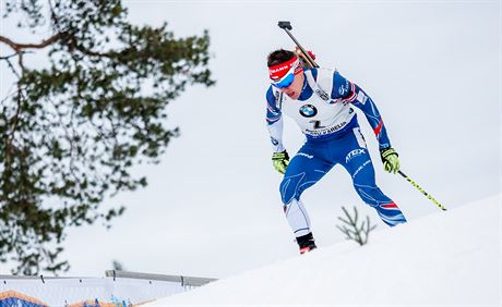 Michal Krm ve sprintu v Kontiolahti.