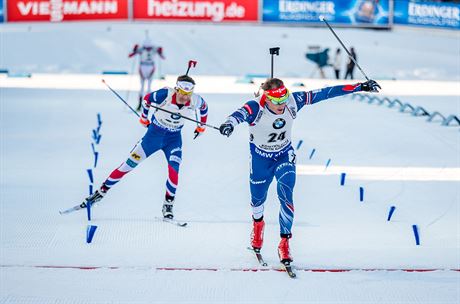 Ondej Moravec v cli sprintu v Kontiolahti.