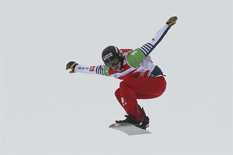 Nelly Moenneová Loccozová ve finále mistrovství svta ve snowboardcrossu...