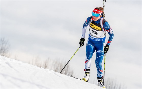 Veronika Vítková na trati sprintu v Oslu