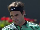 Roger Federer se raduje v semifinále turnaje v Indian Wells.