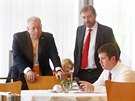 Milan Chovanec, Roman Sklenák a Jan Hamáek na sjezdu SSD v Brn. (10. bezna...