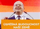 Premiér Bohuslav Sobotka bhem projevu na sjezdu SSD v Brn. (10. bezna 2017)