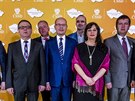 Nov zvolené vedení SSD (zleva) Jan Birke, Lubomír Zaorálek, Milan Chovanec,...