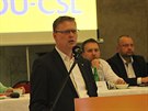 f lidovc Pavel Blobrdek na celosttn konferenci KDU-SL v jihlavskm...