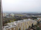 Výhled z posledního patra bývalého hotelu Opatov na kiovatku Opatovská - na...
