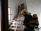 Cviení praských hasi v bývalém hotelu Opatov na Jiním Mst.
