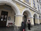 Hotel U Černého orla v Telči. Stojí na krásném náměstí Zachariáše z Hradce...