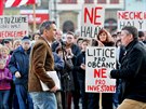 Na nmst Republiky v Plzni demonstrovali lid proti plnovan vstavb...
