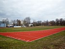 Atletick stadion v Hradci Krlov, na nm trnuj profesionln hasii.