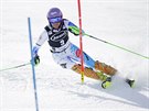 árka Strachová na trati slalomu ve Squaw Valley
