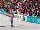 Gabriela Koukalová v cíli stíhacího závodu v Oslu