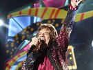 Mick Jagger na koncertu Rolling Stones v Havaně