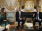 Vévodkyn Kate, britský princ William a francouzský prezident Francois Hollande...