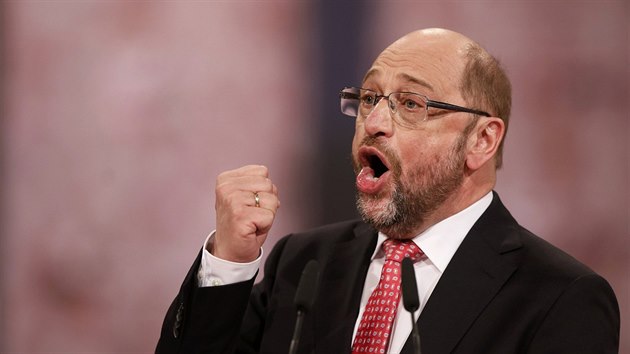 Martin Schulz na nedělním sjezdu SPD (19. března 2017)