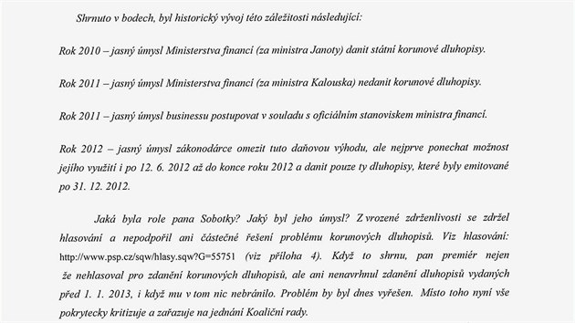 Dopis Andreje Babiše premiéru Bohuslavu Sobotkovi (str. 4)