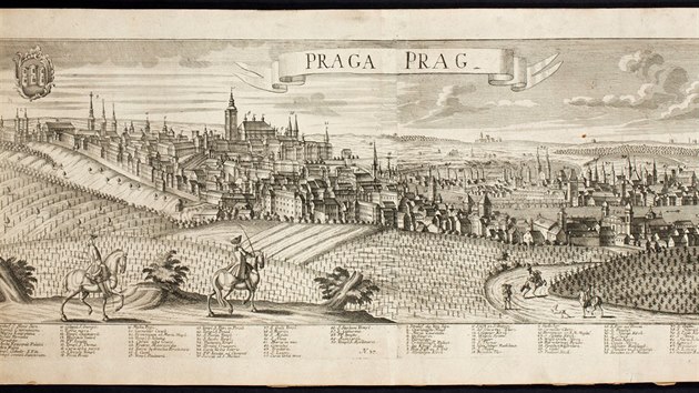 Pohled na Prahu z Petna, mdiryt, po 1740