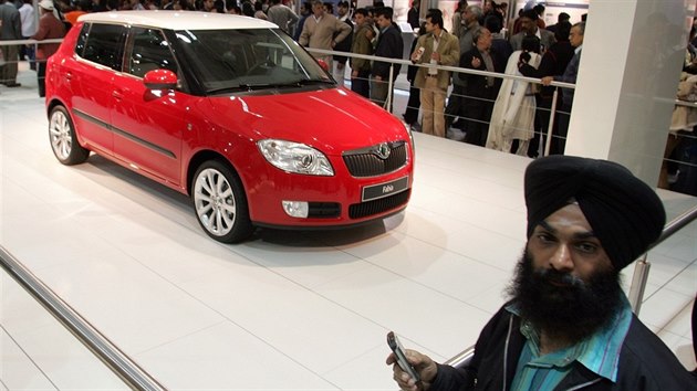 P�edstavení Fabie na autosalonu v Dillí v roce 2008.
