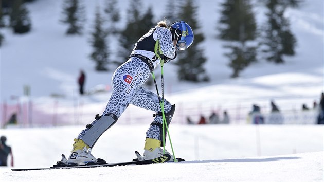 Smutn Veronika Velez Zuzulov, kter nedokonila 1. kolo slalomu ve Squaw Valley