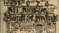 Text cechu soukenického z T�ebí�e z roku 1629, kde byl do �íslice 6 a písmene O...