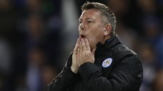 Trenér Leicesteru Craig Shakespeare sleduje odvetný duel osmifinále Ligy mistr...