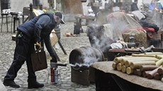 Natáení hraného dokumentu o Martinu Lutherovi na zámku v Teli.