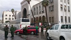 Justiní palác v Damaku po smrtícím výbuchu (15. 3. 2017).