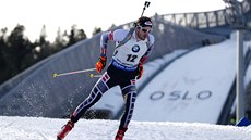 Dominik Landertinger na trati sprintu v Oslu